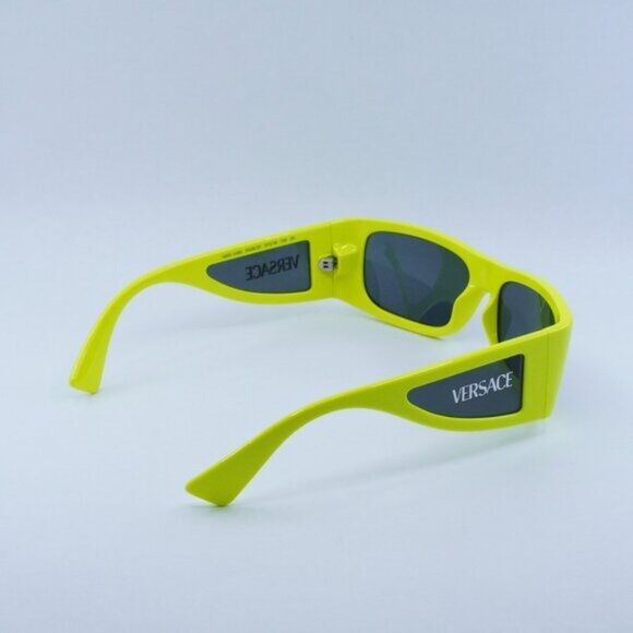 🕶️ New Versace VE4482 544987 Sunglasses - Yellow Frame, Dark Grey Lenses - Picture 9 of 10